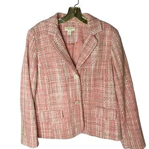 APPLESEED’S Silk/Cotton Blend Pastel Tweed Blazer Sz 12P